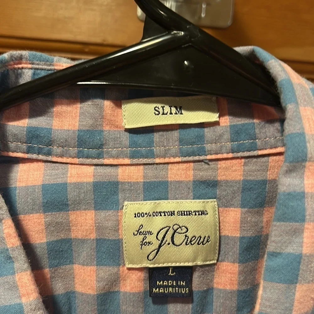 J.CREW mens slim long sleeve button down shirt size large.